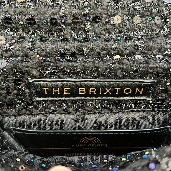 HP 🖤NWOT🖤Kurt Geiger London The Brixton Tweeds Bag Black - Picture 14 of 17